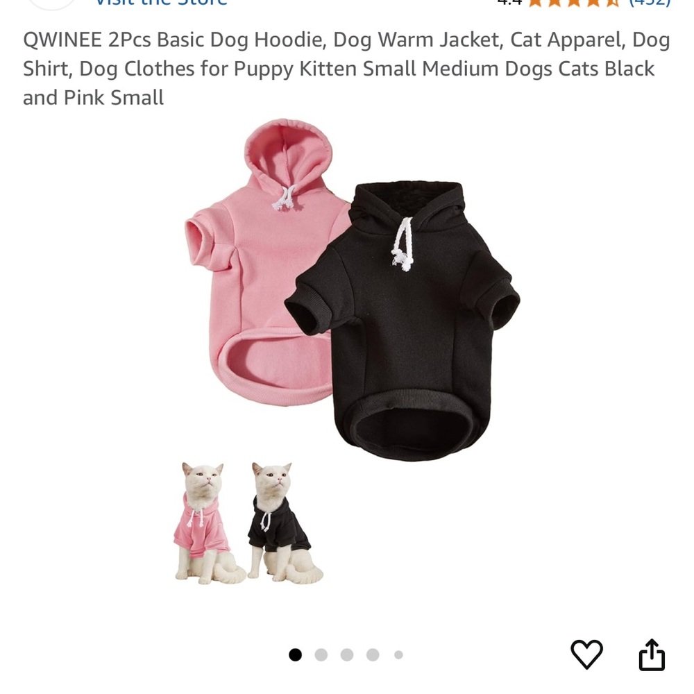 Black and Pink cat or Dog Hoodie Set
